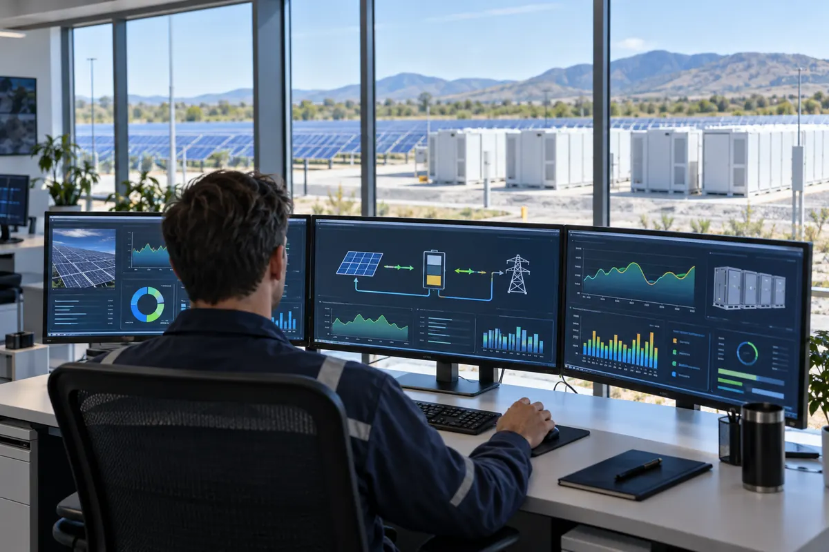 Energy management system monitoring a solar battery project