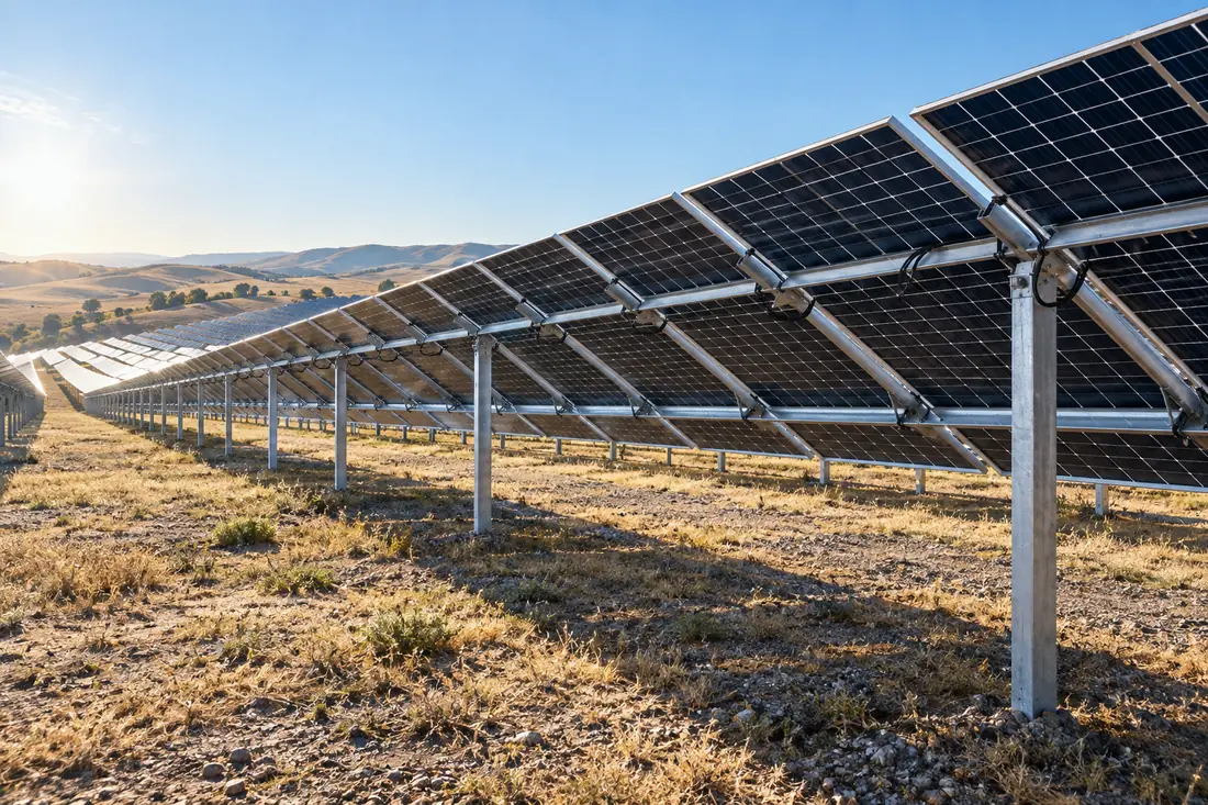 High-efficiency photovoltaic array at a solar project